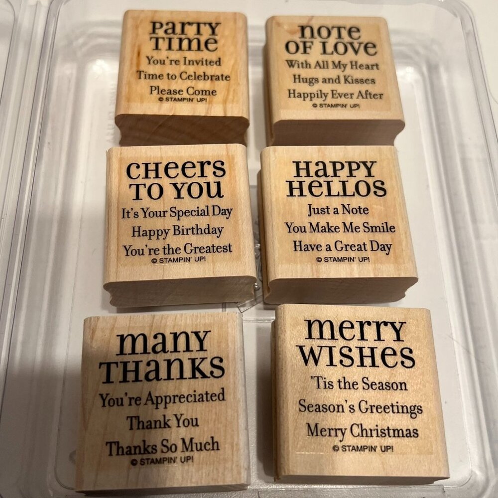 STAMPIN’‎ UP! “Lots of Thoughts” Stamp Set (6-Piece) MOUNTED - Picture 1 of 2